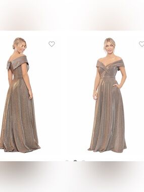 Xscape
Women's Off the Shoulder Glitter Fit and Flare Gown